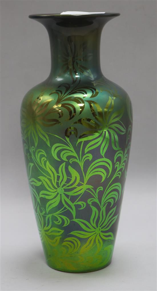 An Art Nouveau Zsolnay lustre vase height 28cm